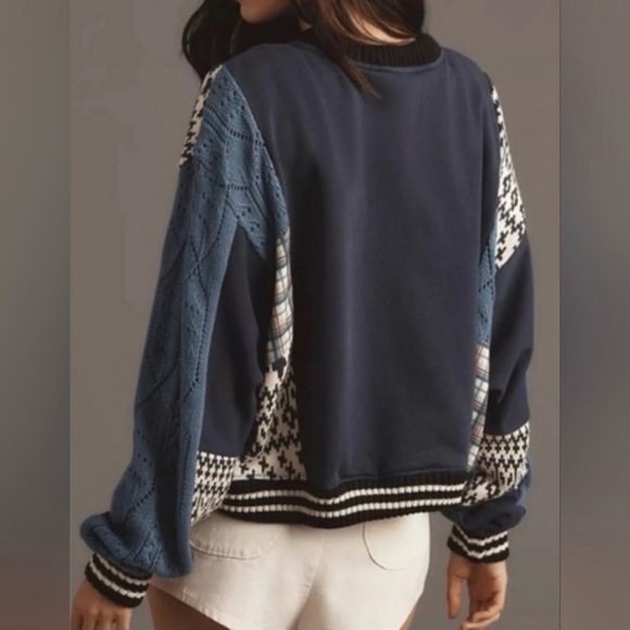 Pilcro Mixed Media Pullover Sweatshirt - Picture 2 of 8